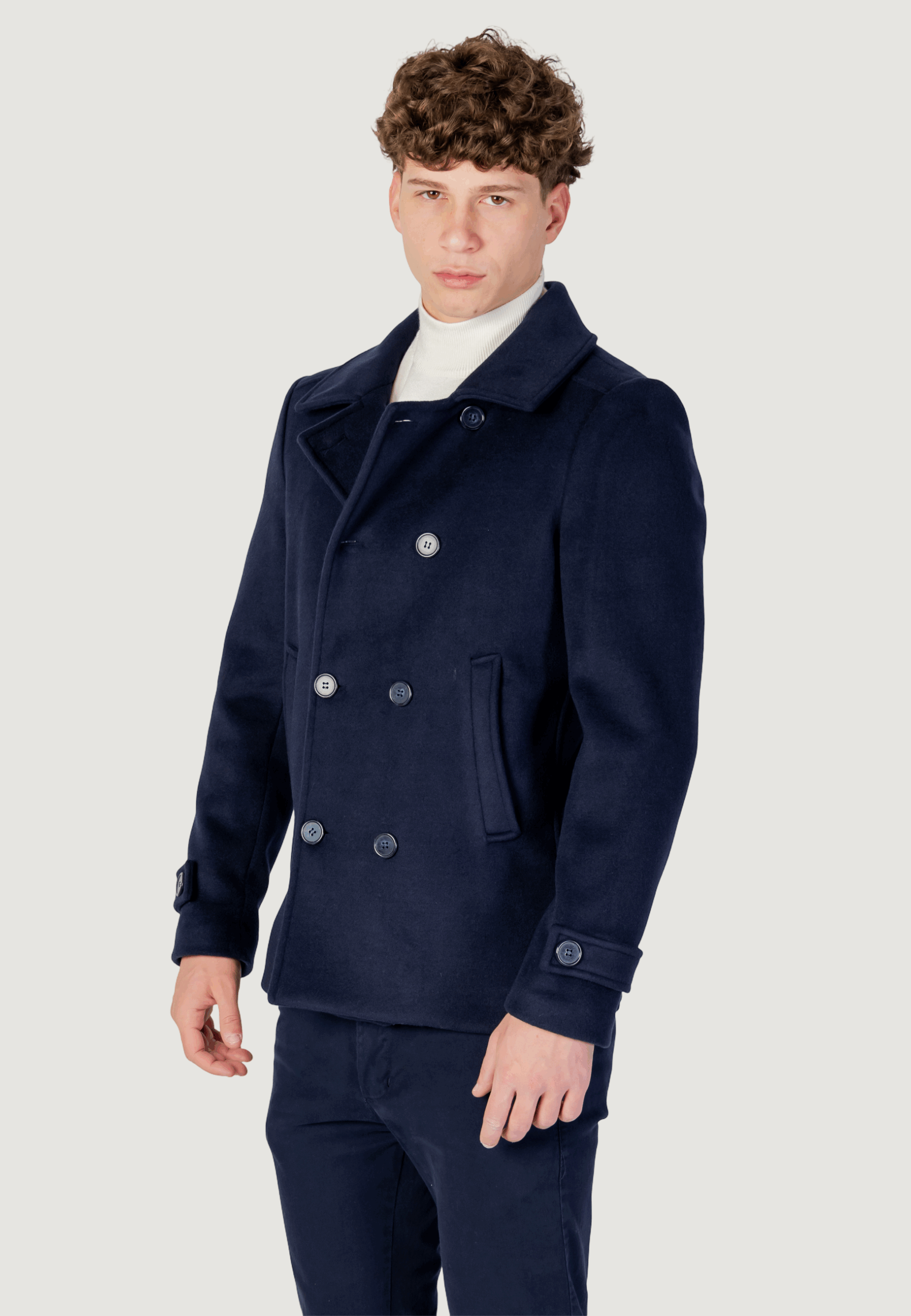 Cappotto YOS peacot panno Blue scuro - Foto 2