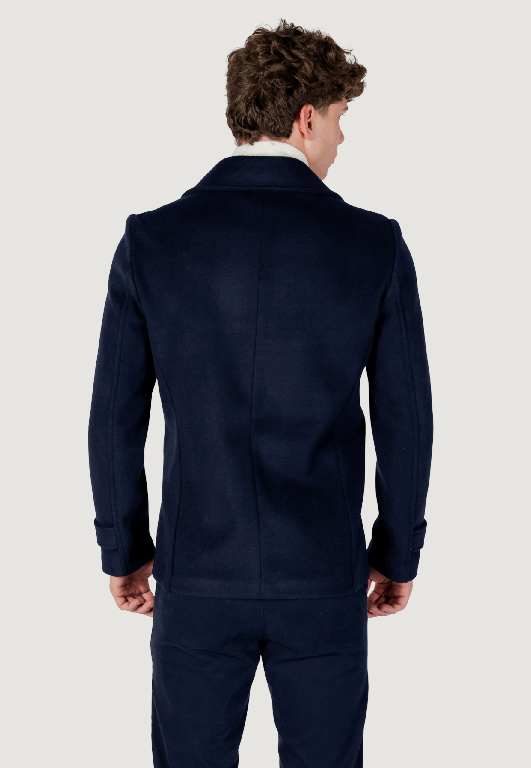 Cappotto YOS peacot panno Blue scuro - Foto 4