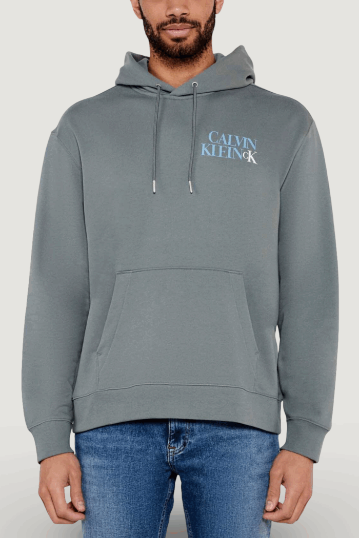 Felpa con cappuccio Calvin Klein Jeans ls eu 350terry calvi Grigio