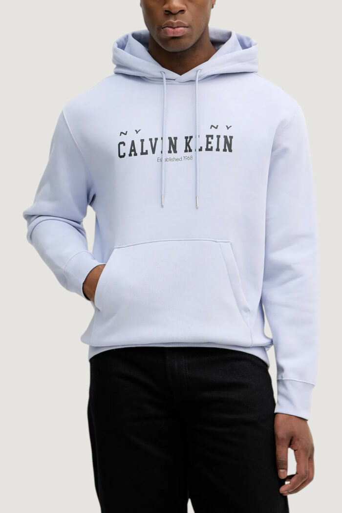 Felpa con cappuccio Calvin Klein Jeans Lilla