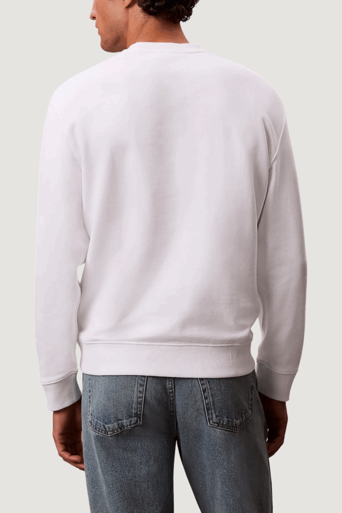 Felpa senza cappuccio Calvin Klein Jeans ls eu badge 350terry Bianco