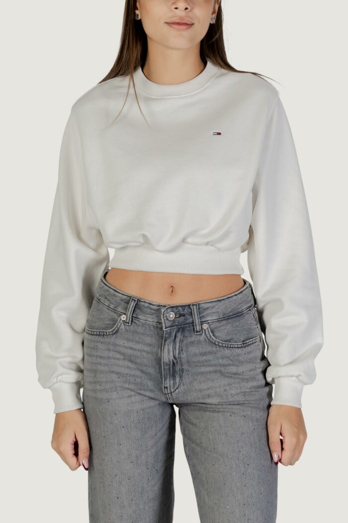 Felpa senza cappuccio Tommy Hilfiger Jeans tjw crp s-flag crew Panna