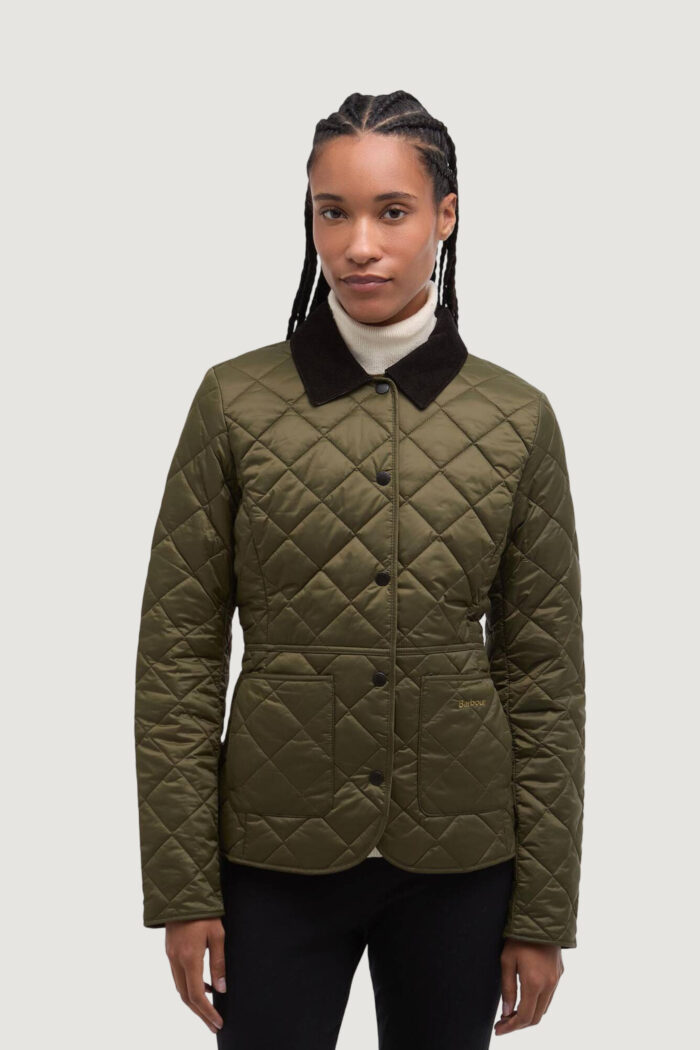Giacchetto Barbour deveron quilt VERDE/ROSA