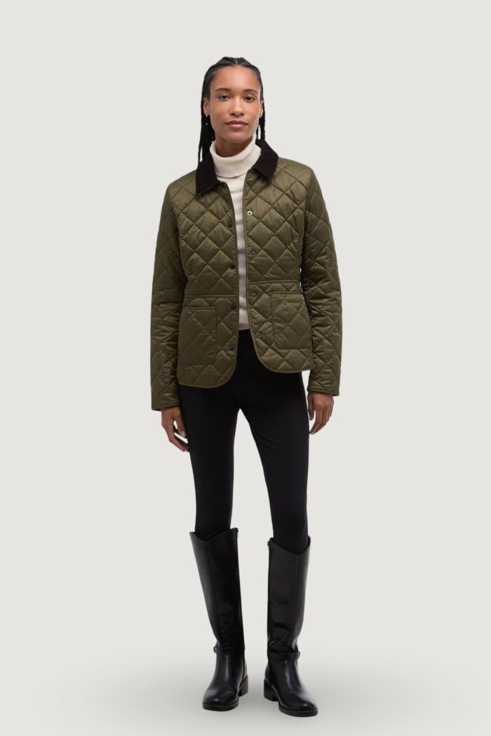 Giacchetto Barbour deveron quilt VERDE/ROSA