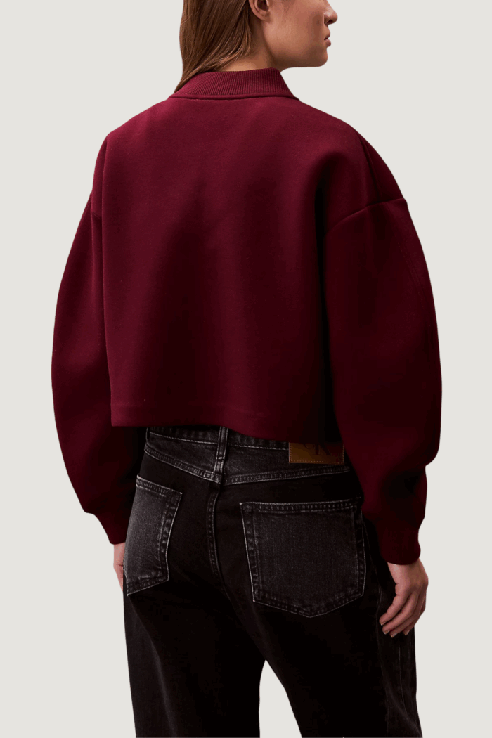 Giacchetto Calvin Klein Jeans a- oversized scuba z Bordeaux