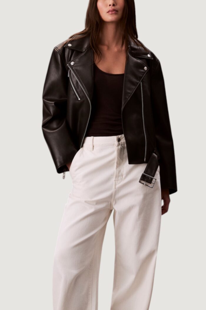 Giacchetto Calvin Klein Jeans faux leather moto ja Nero