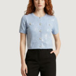 Maglia in filo manica corta Morgan De Toi Azzurro - Foto 1