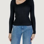 Maglia Vila Clothes vinelly l/s neck detail knit top/pb Nero - Foto 1