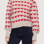 Maglione Jacqueline de Yong jdysigrid life l/s oneck puffdot pul knt Beige - Foto 1