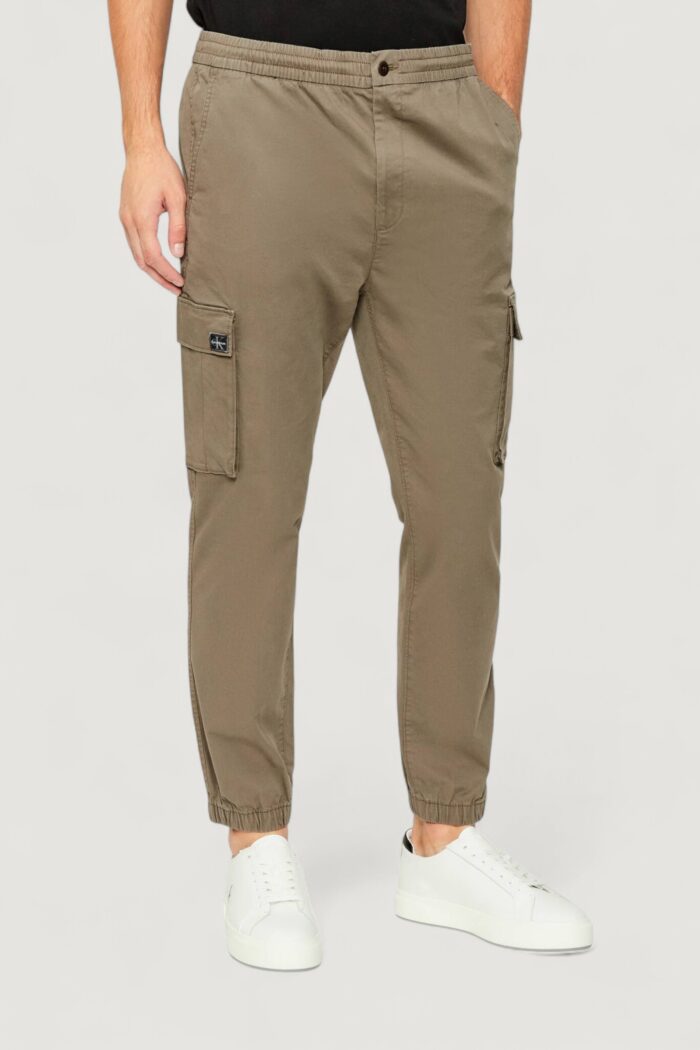 Pantaloni Calvin Klein Jeans skinny elastic twill Taupe