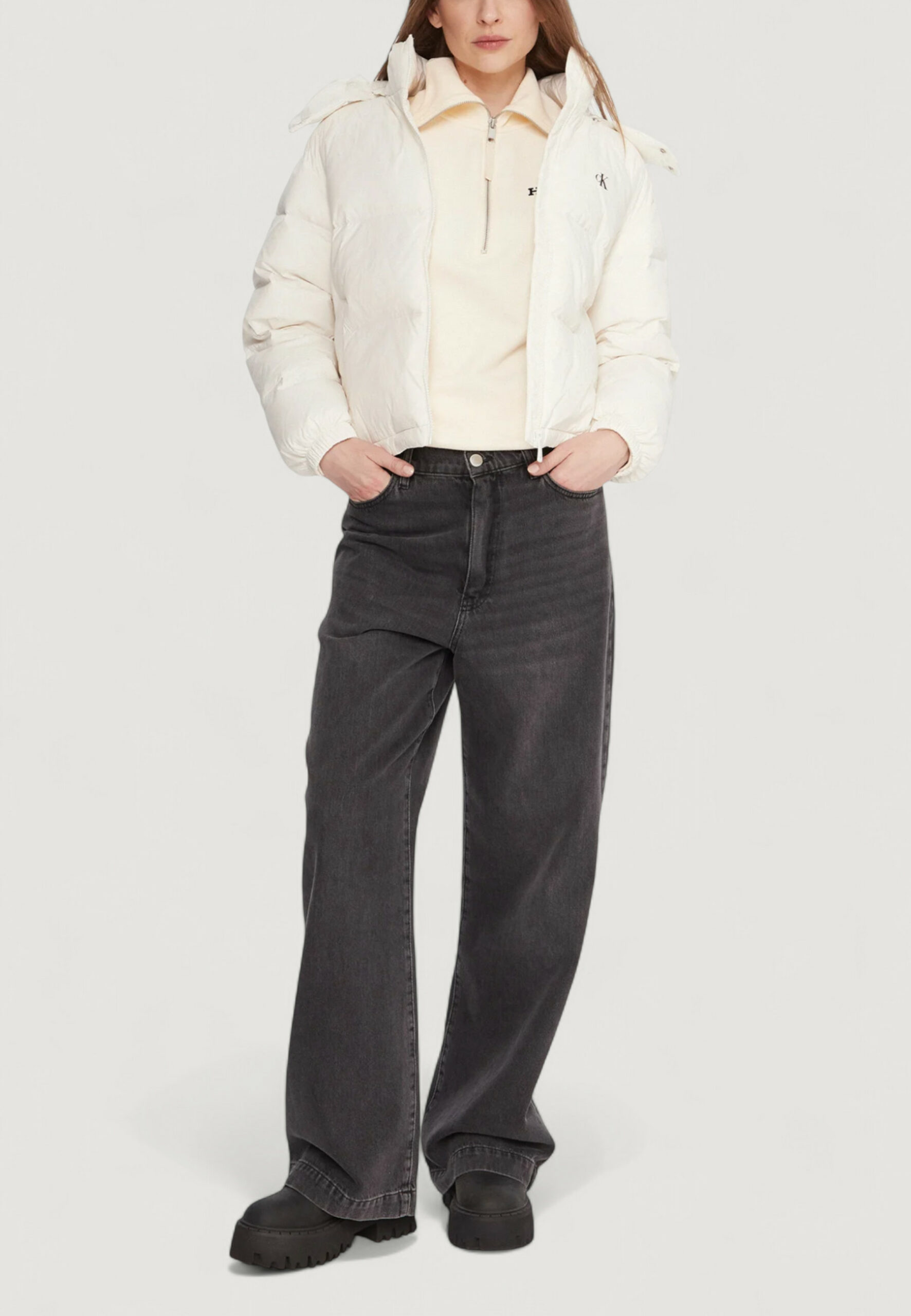 Piumino Calvin Klein Jeans essential midweight Panna - Foto 2