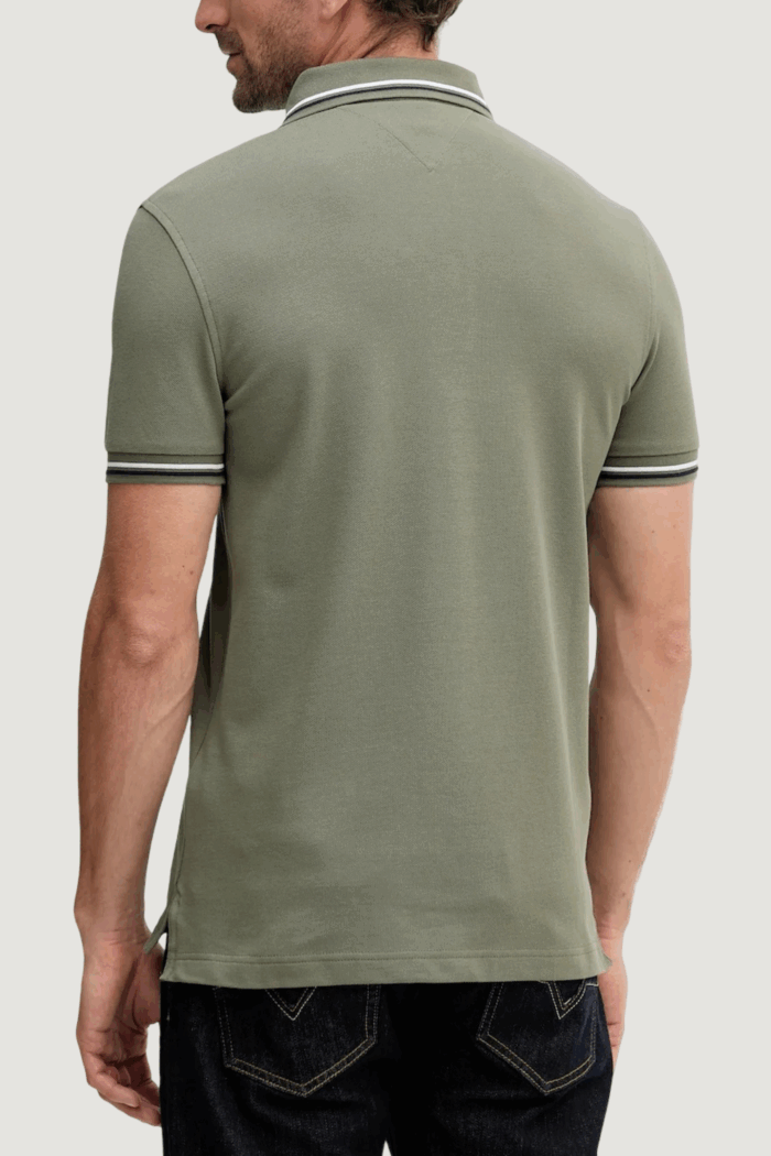 Polo manica corta Tommy Hilfiger tipped slim fit seas Verde