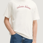T-shirt Calvin Klein Jeans ss center chain stit Latte - Foto 1