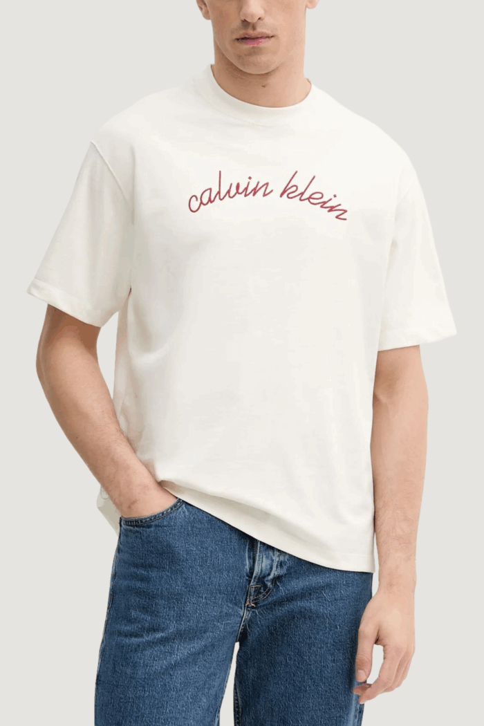 T-shirt Calvin Klein Jeans ss center chain stit Latte