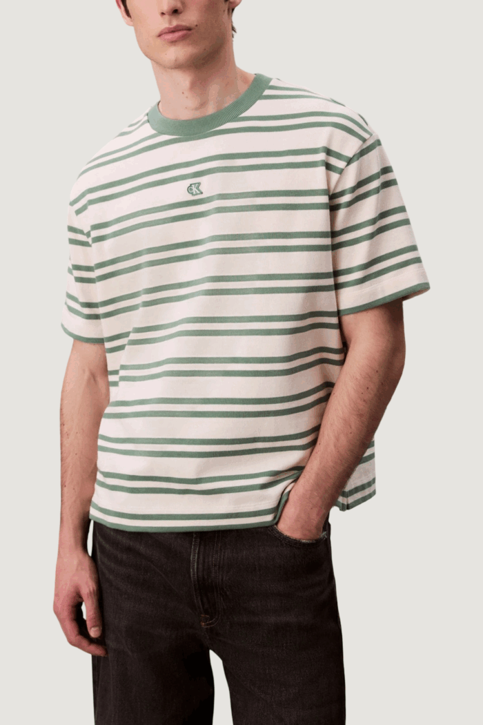 T-shirt Calvin Klein Jeans ss hvywt stripe jers Latte