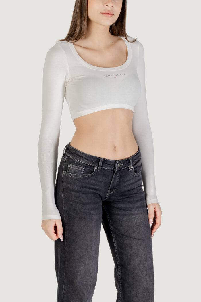 T-shirt Tommy Hilfiger Jeans tjw slim sp crp line Bianco