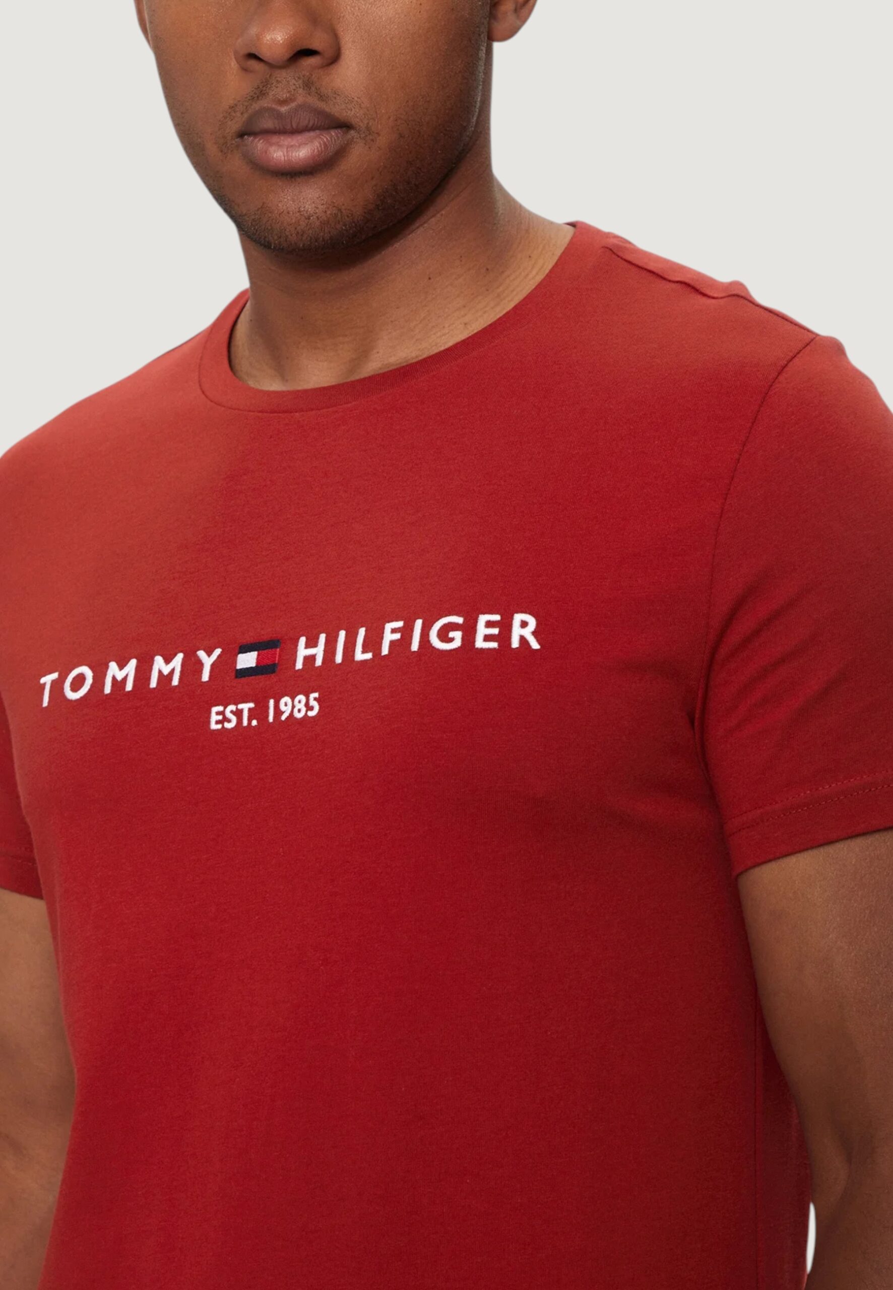 T-shirt Tommy Hilfiger Jeans tommy logo tee Rosso - Foto 4