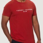 T-shirt Tommy Hilfiger Jeans tommy logo tee Rosso - Foto 1