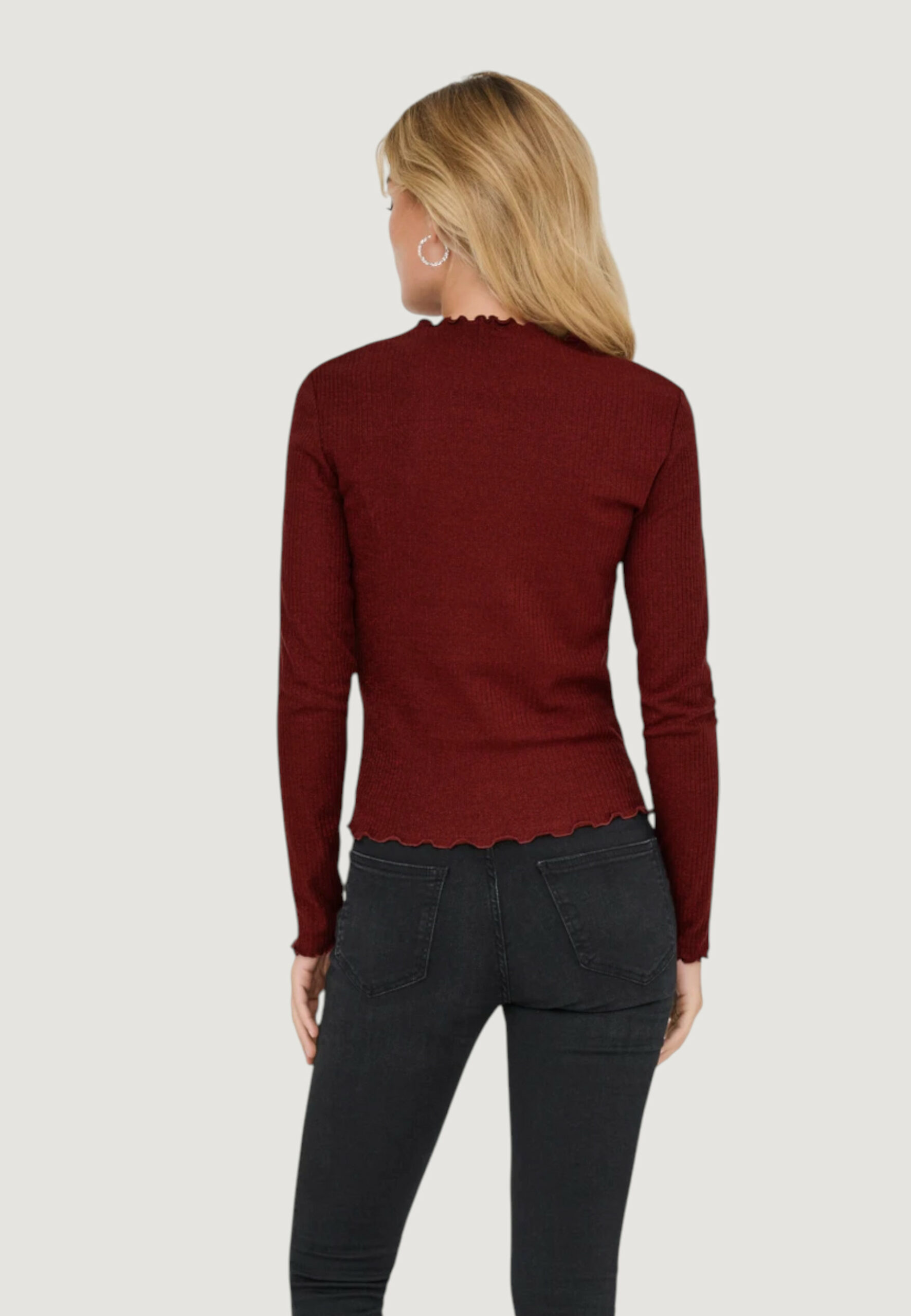 T-shirt manica lunga Only onlemma life ls glitter top jrs noos Mattone - Foto 2